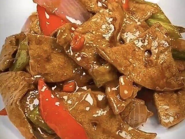 Жареная свиная печень