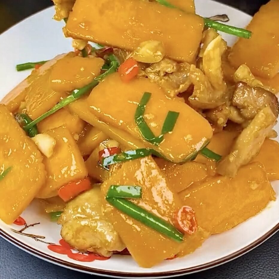 Тыква жареная с мясом