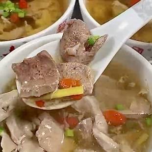 Китайский суп с мясом и печенью