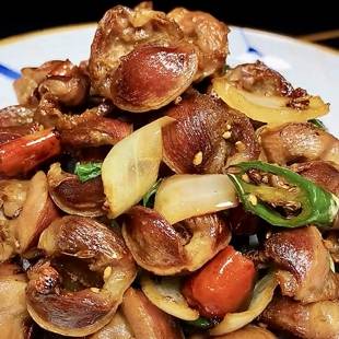 Жареные куриные пупки