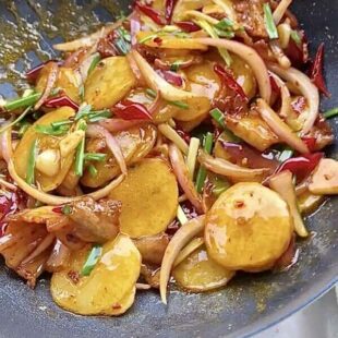 Картофель пластинками