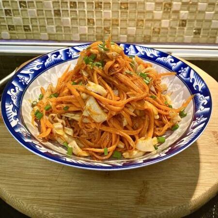 Морковь по корейски с кальмаром